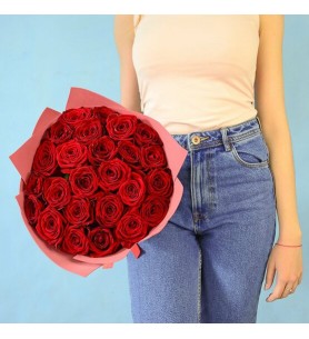 Buket Vip 25 Kırmızı Gül